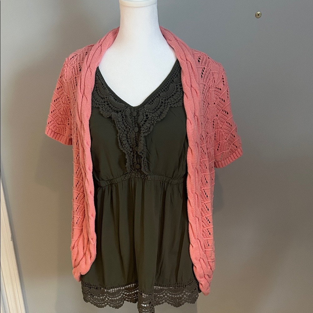 Christopher & Banks Coral Cable Knit Sweater - Picture 4 of 4